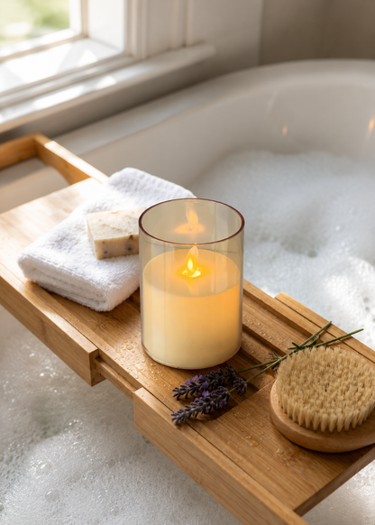 LED Glass Candle - Small