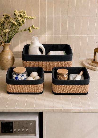 Kairo Baskets -  Black &amp; Brown (Set of 3)