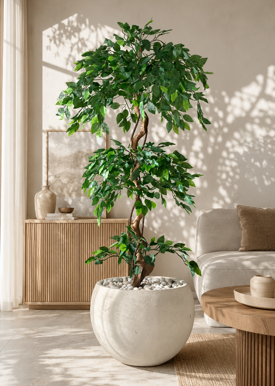 Artificial Cascading Ficus Topiary Plant - 6 Feet