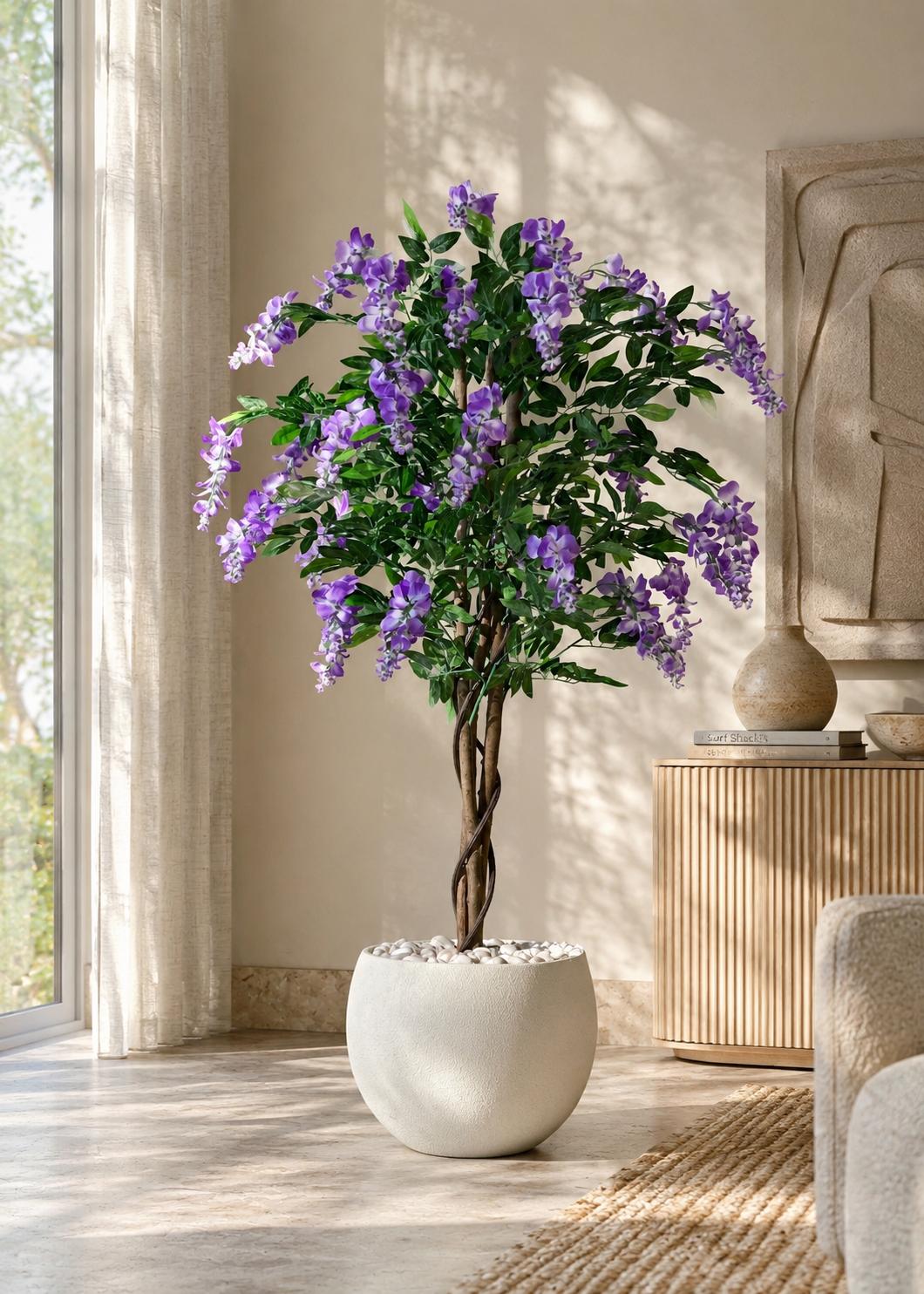 Artificial Sweet Pea Lavender Plant - 5 Feet