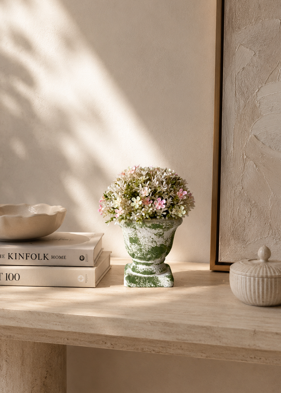 Artificial Fiora Mini Ball Plant – Blush Pink