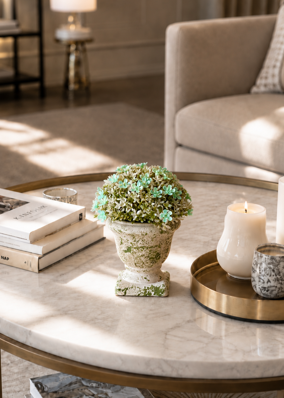 Artificial Fiora Mini Ball Plant – Mint Green