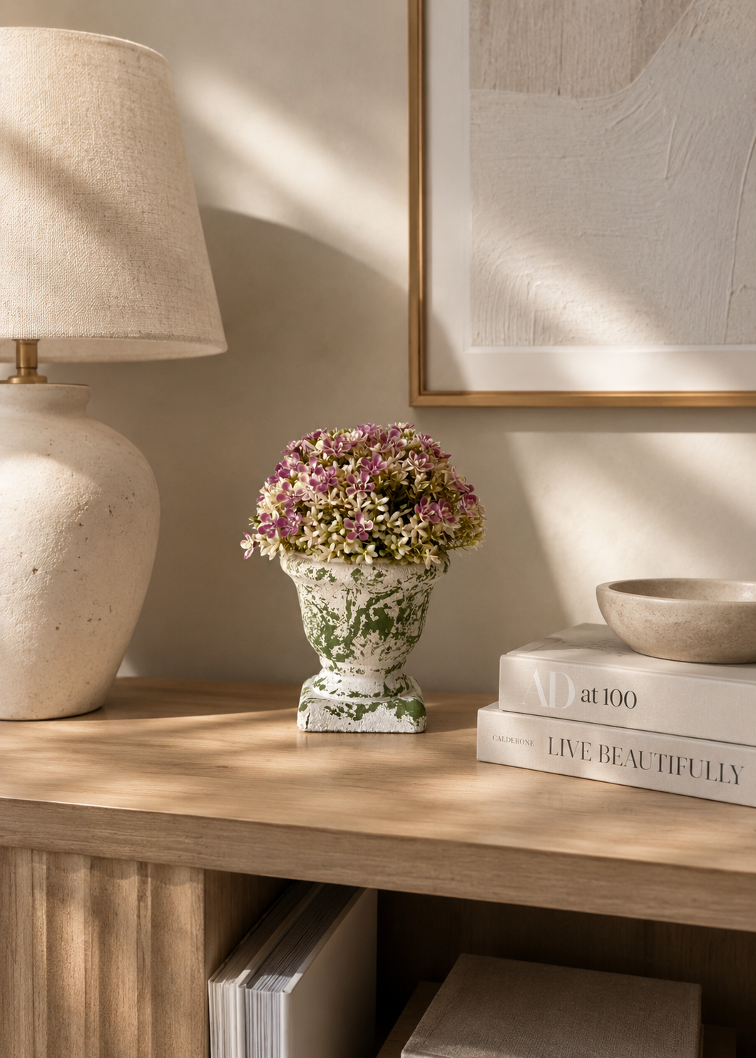 Artificial Fiora Mini Ball Plant – Lavender Bloom