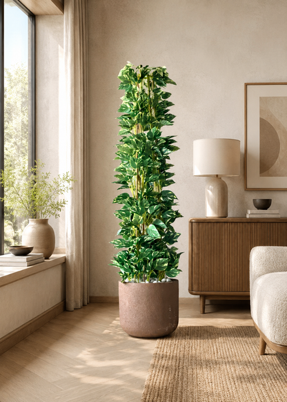 Artificial Moss Pole Money Plant - 5 Feet