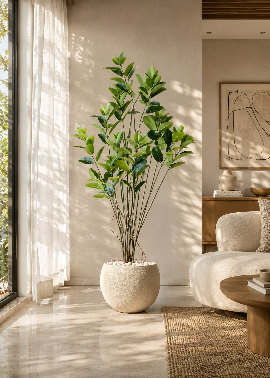Artificial Magnolia Leaf Plant - 5.5 Feet