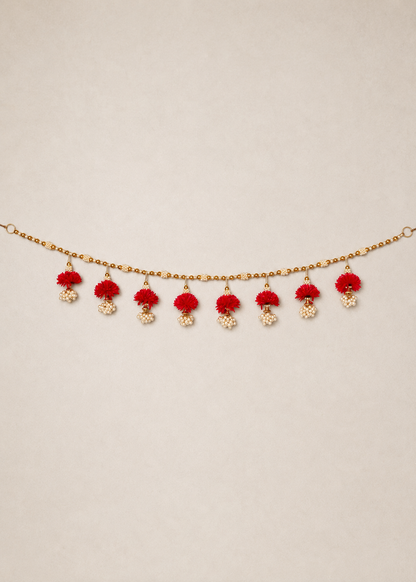Festive Scarlet Pearl Bloom Toran