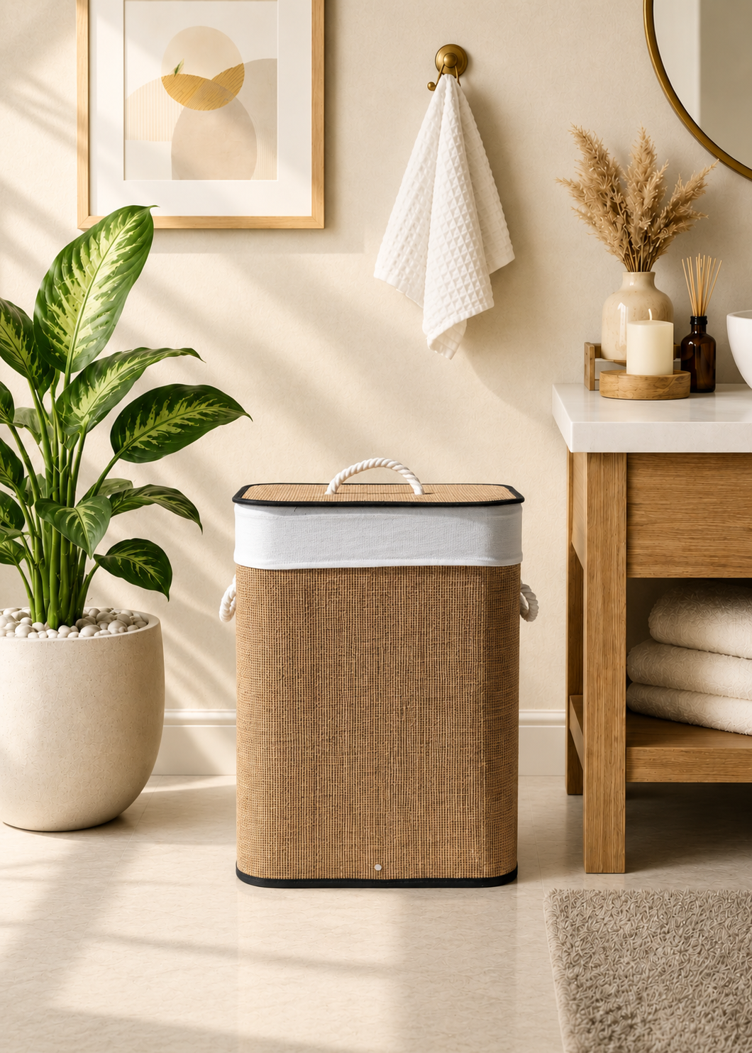 Terra Laundry Basket - White &amp; Brown