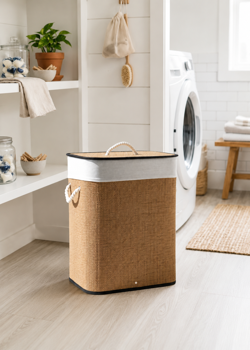 Terra Laundry Basket - White &amp; Brown