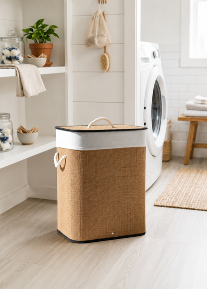 Terra Laundry Basket - White &amp; Brown