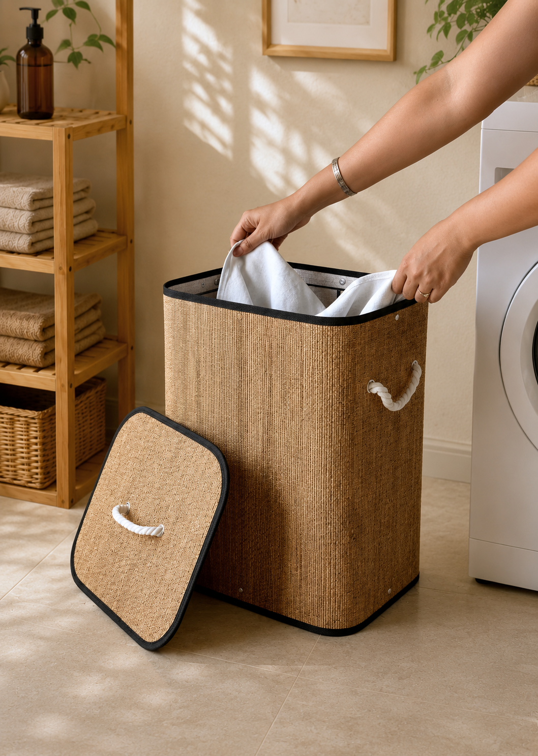Terra Laundry Basket - White &amp; Brown