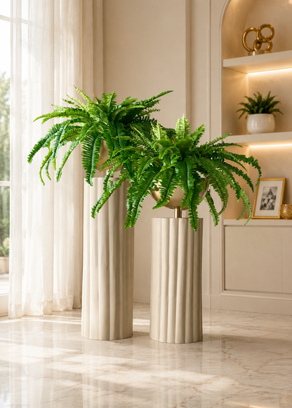 Sabi Fluted Planters - Beige