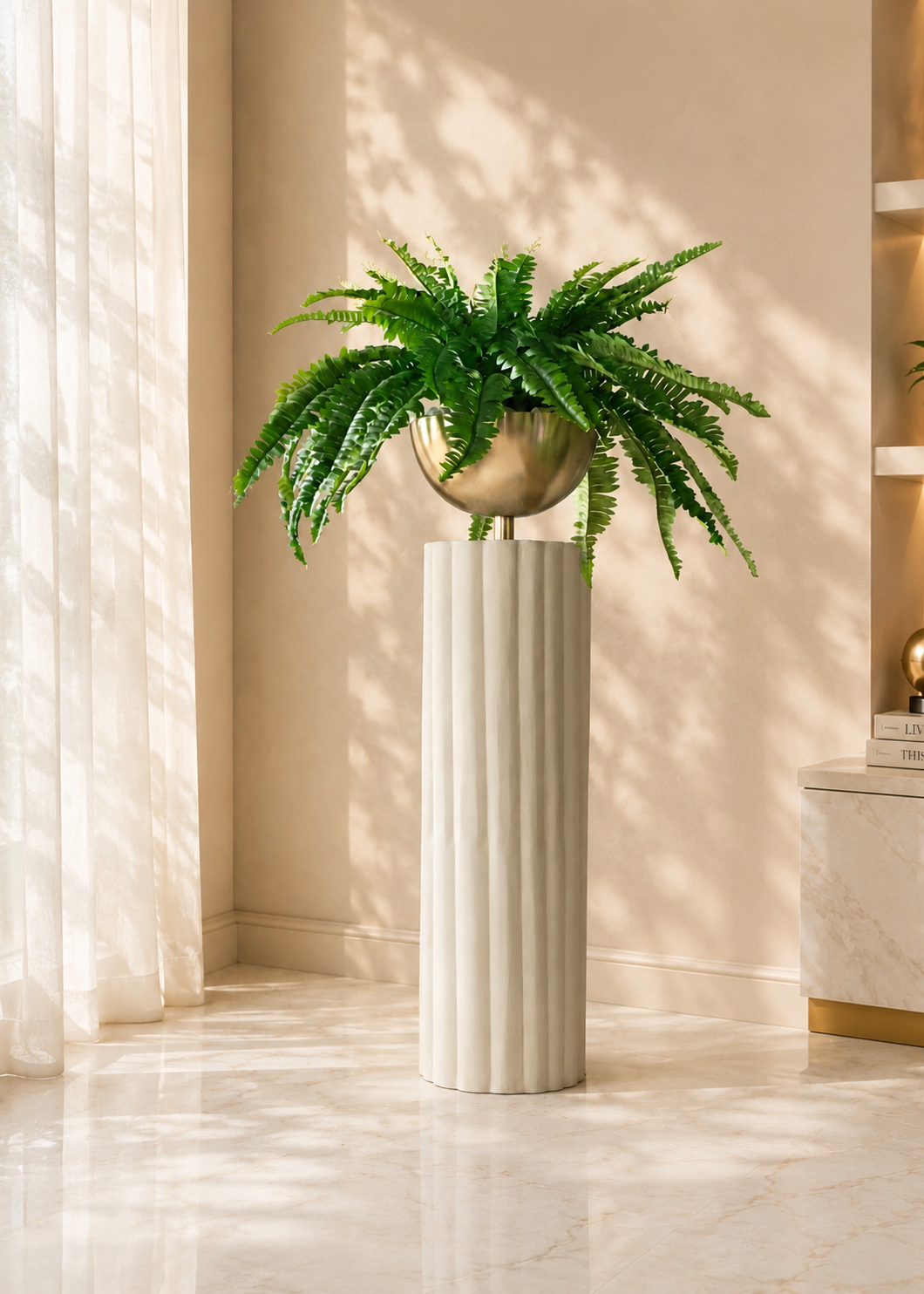 Sabi Fluted Planters - Beige