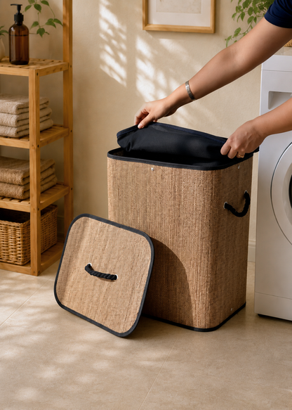 Terra Laundry Basket - Black &amp; Brown