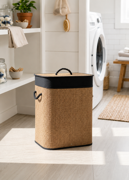 Terra Laundry Basket - Black &amp; Brown