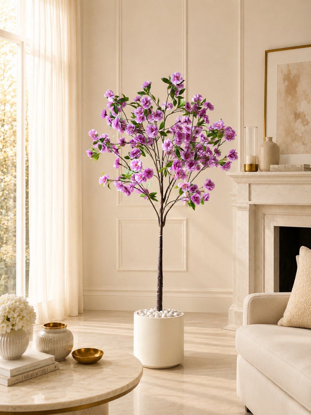 Artificial Hibiscus Plant - 5 Feet