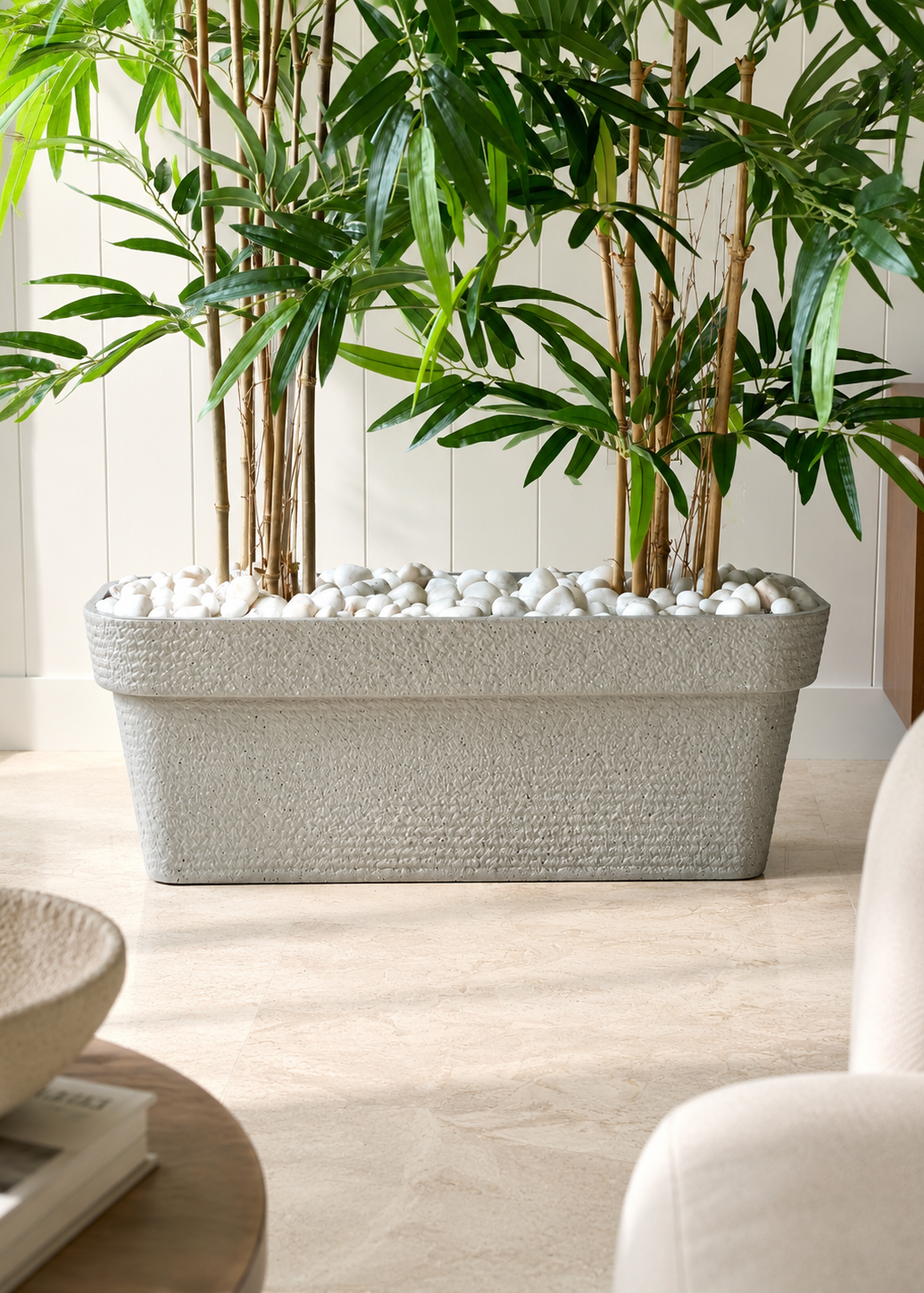 Viona Rectangle Planters - Light Grey