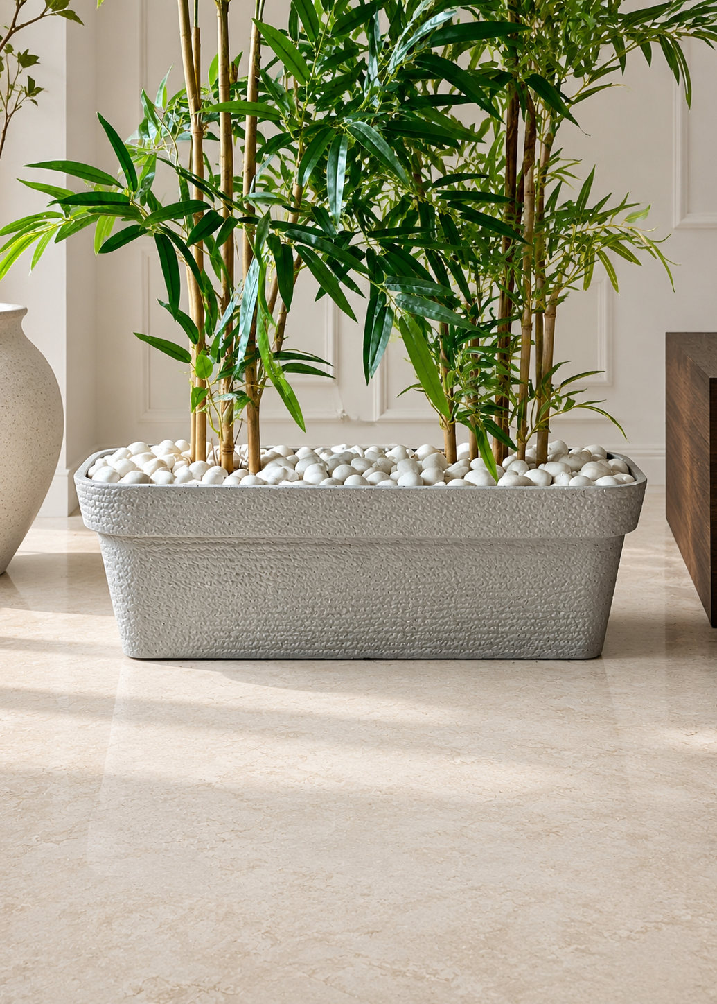 Viona Rectangle Planters - Light Grey