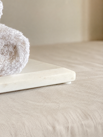 Auric White Marble Flat Tray