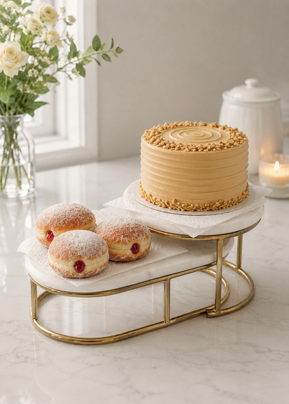 Soho Oval Marble Cake Stand – Set of 2