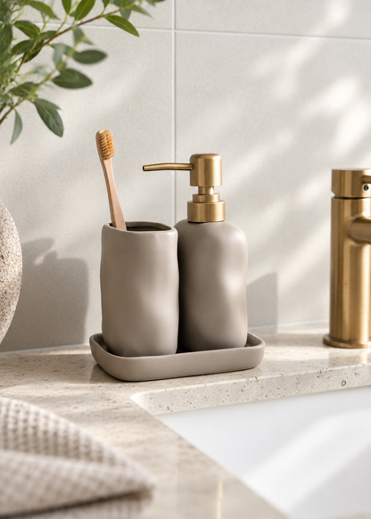 Lucent Bathroom Set - (Set of 3) Beige