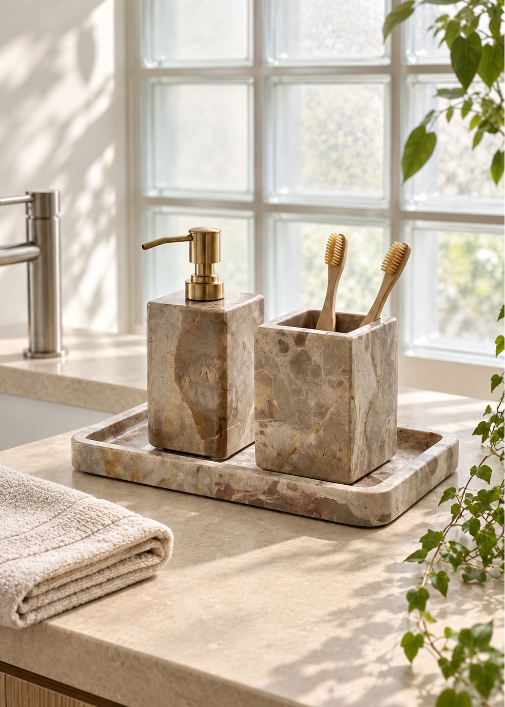 Caldera Marble Bath Set - (Set of 3)