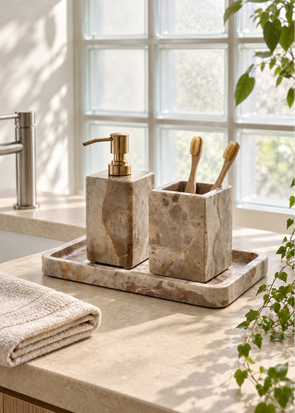 Caldera Marble Bath Set - (Set of 3)