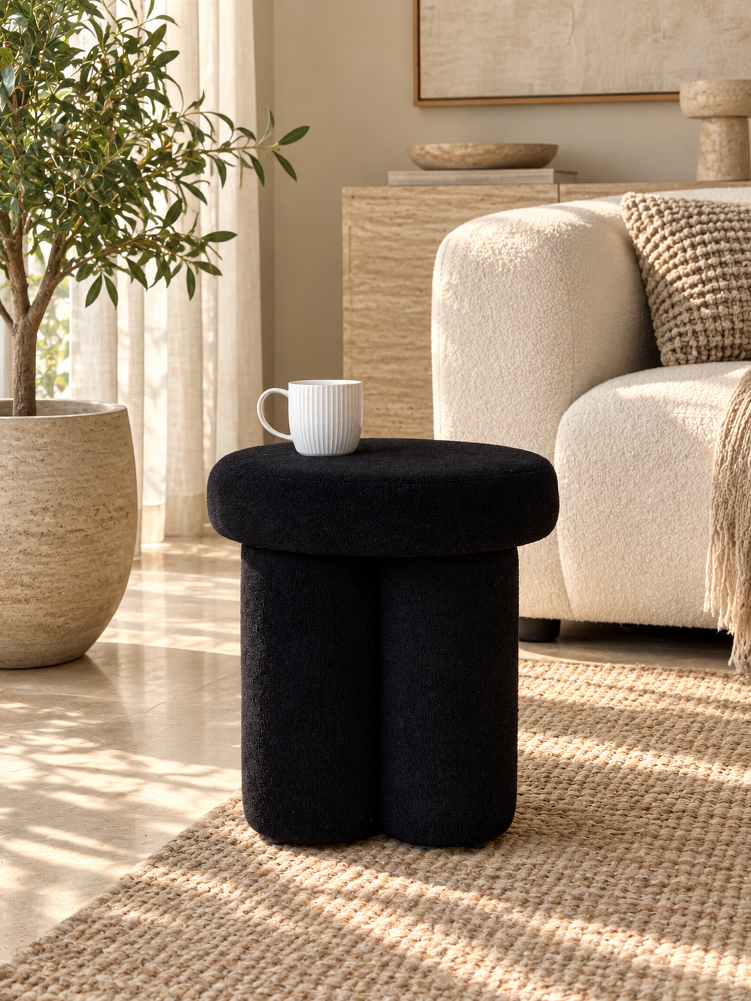 Derby Pouffe - Black