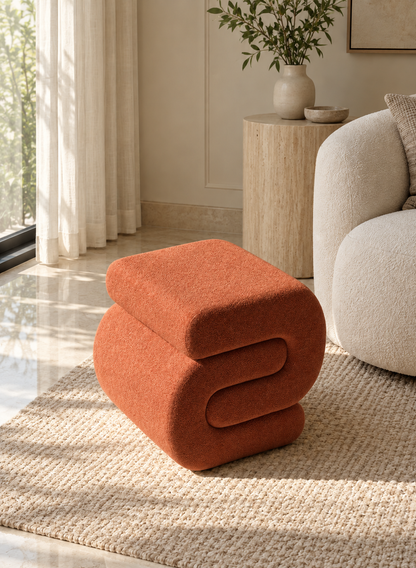S-Boucle Pouffe - Orange