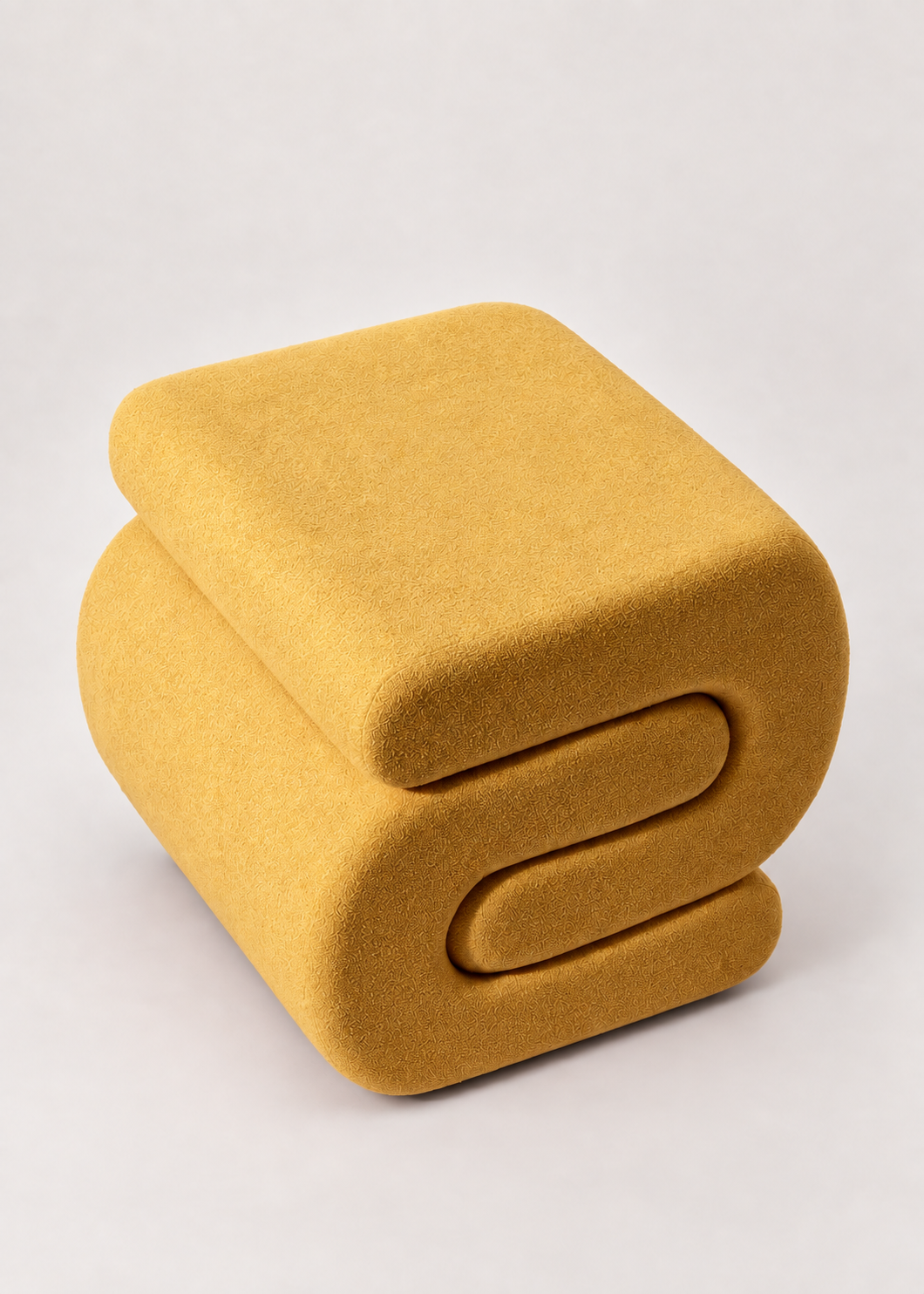 S-Boucle Pouffe - Mustard