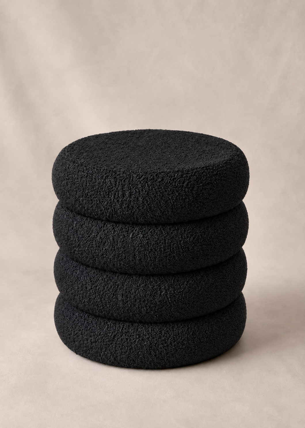 Noir Boucle Pouffe