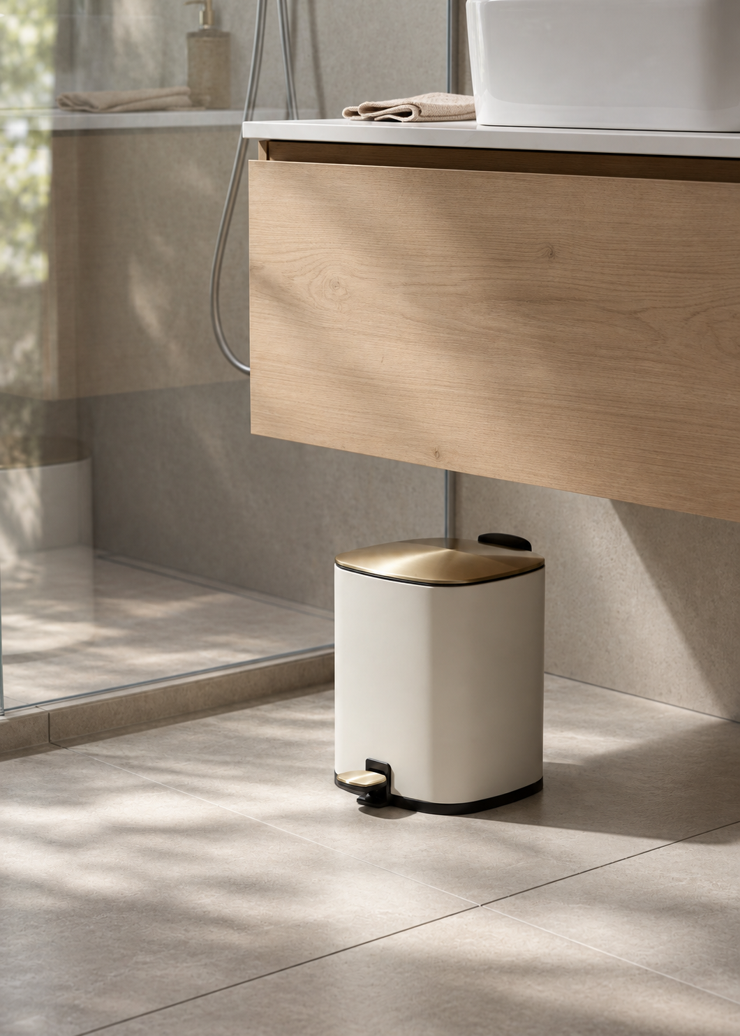 Merlowe Dustbin - Beige (6L)