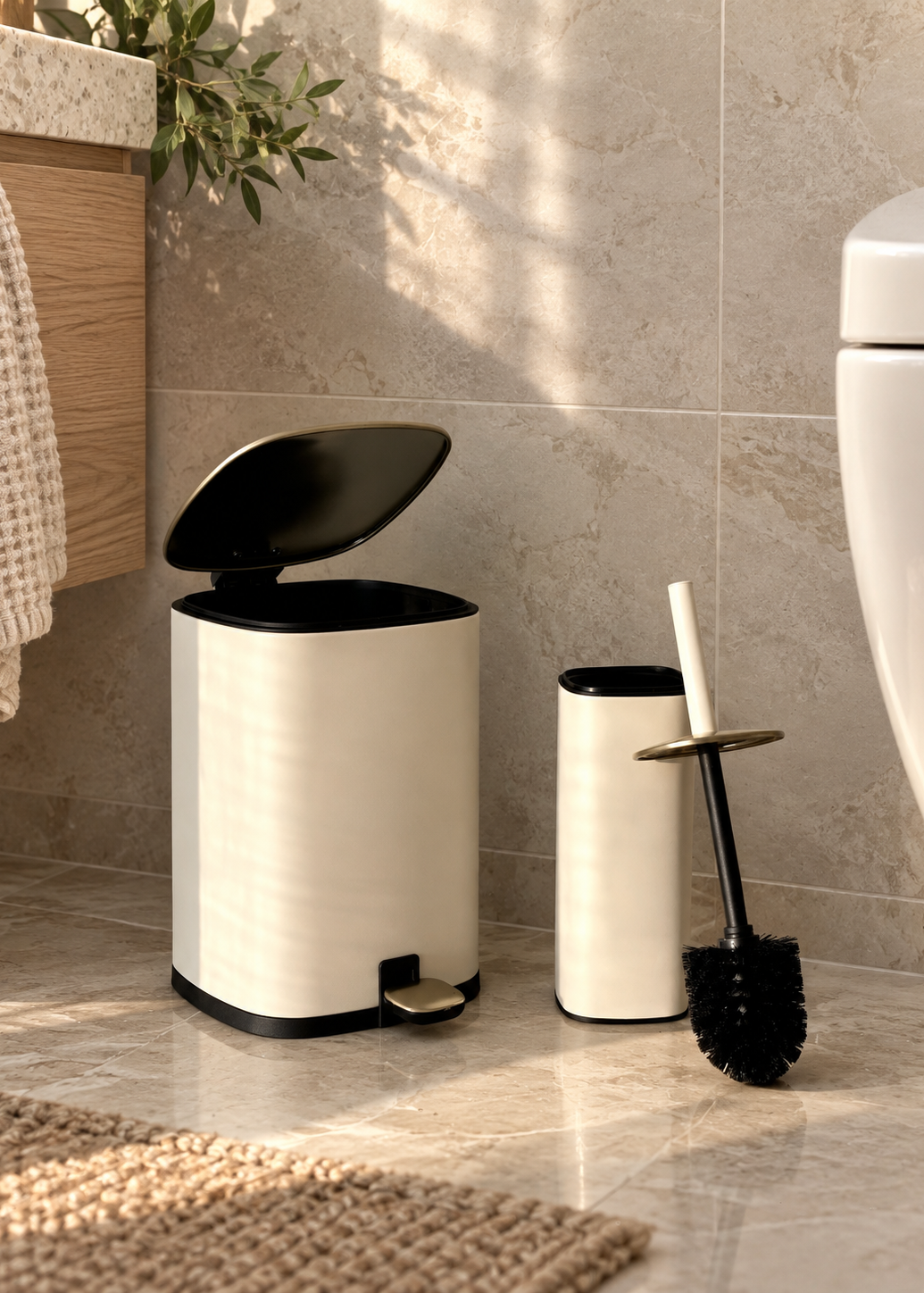 Merlowe Dustbin - Beige (6L)