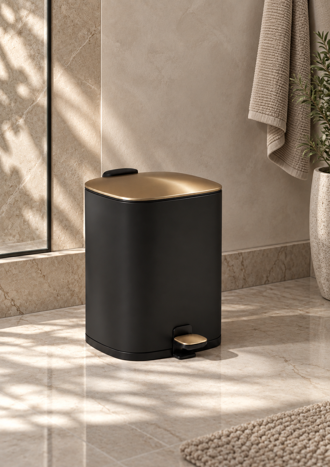 Merlowe Dustbin - Black (6L)