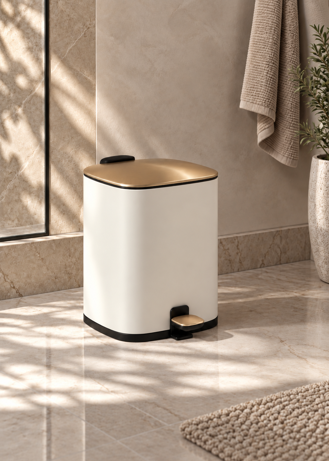 Merlowe Dustbin - Beige (6L)