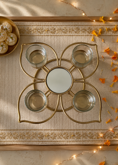 Inaya Bloom Gold Tea Light Holder