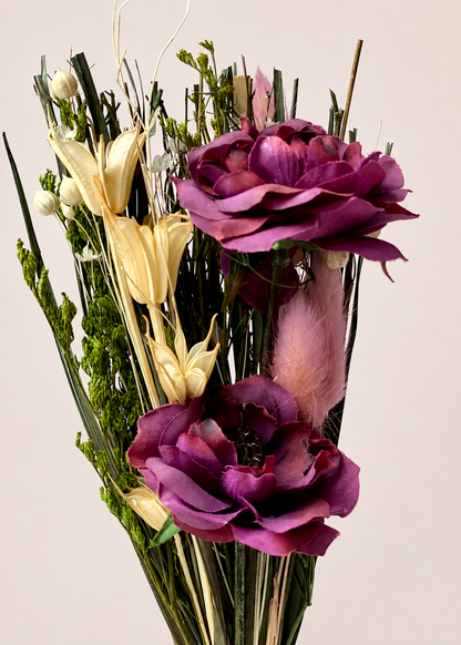 Artificial Purple Rose Bunch with Vase