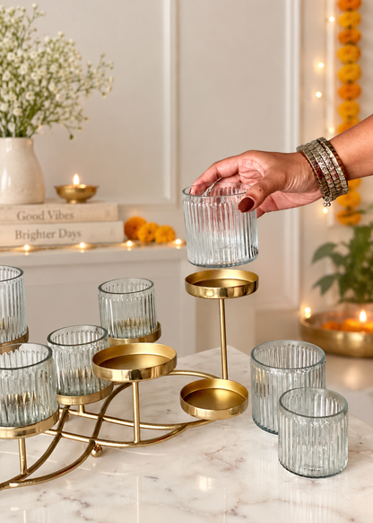 Meadow Fluted Tealight Holder – Set of 8