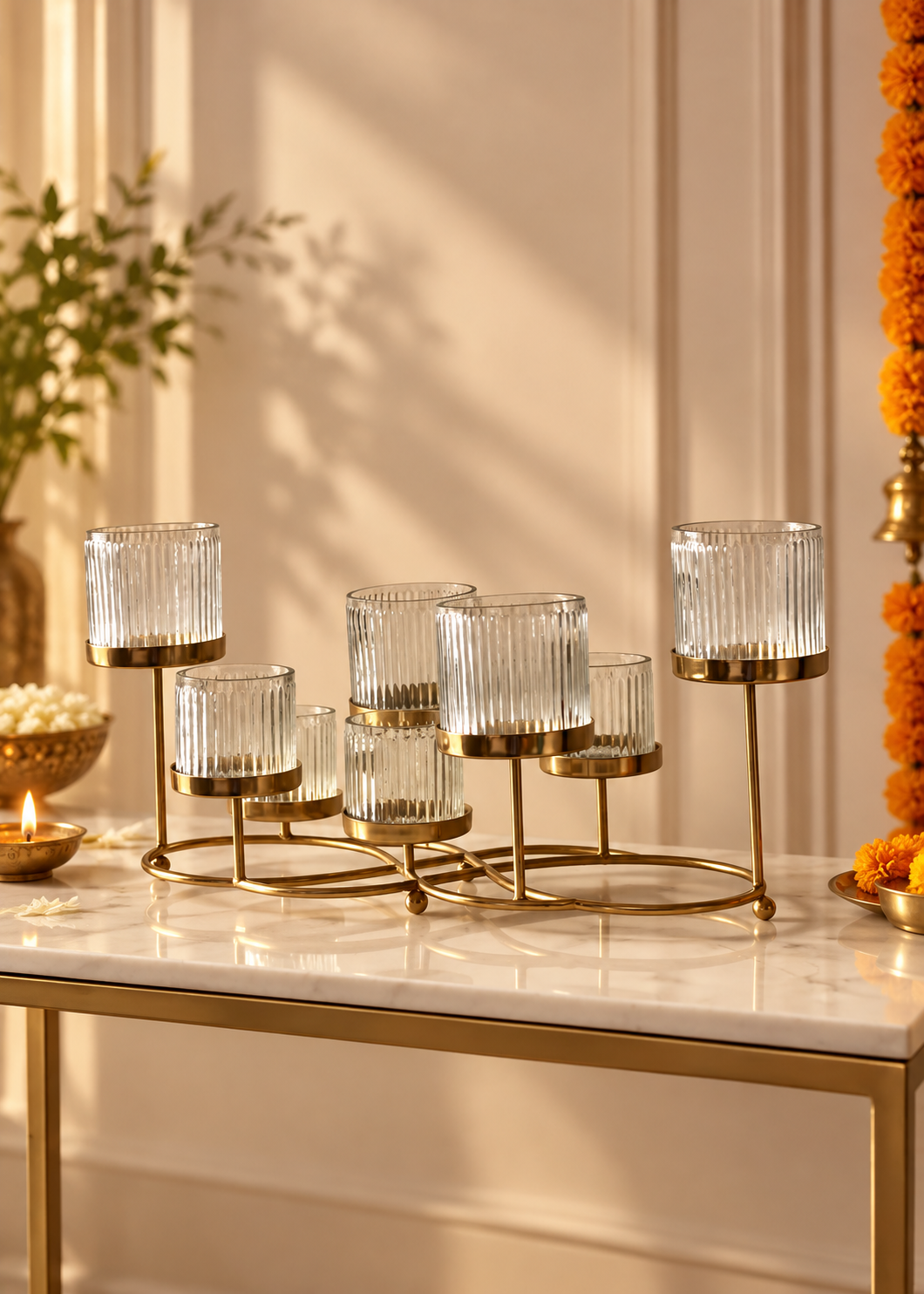Meadow Fluted Tealight Holder – Set of 8