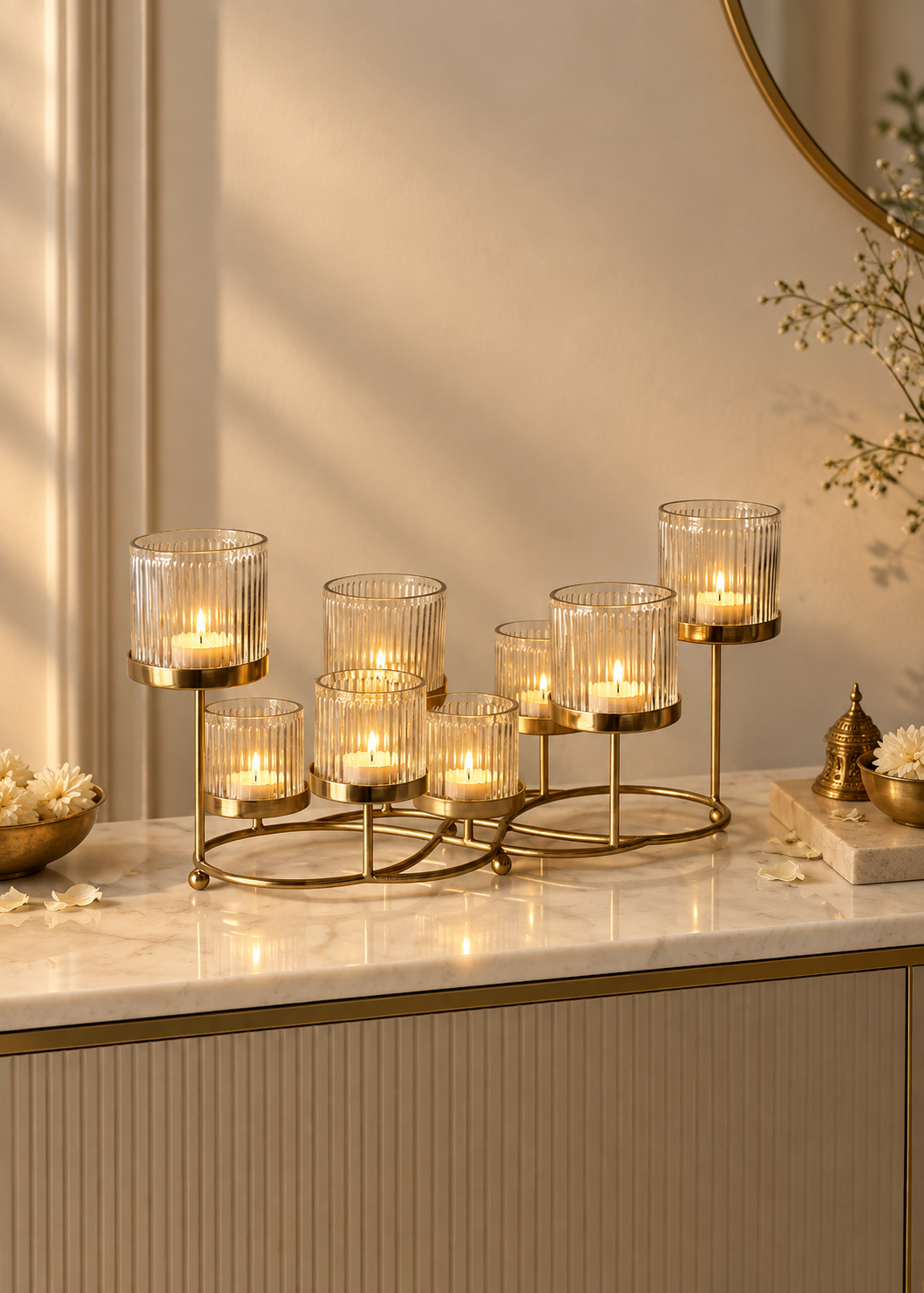 Meadow Fluted Tealight Holder – Set of 8