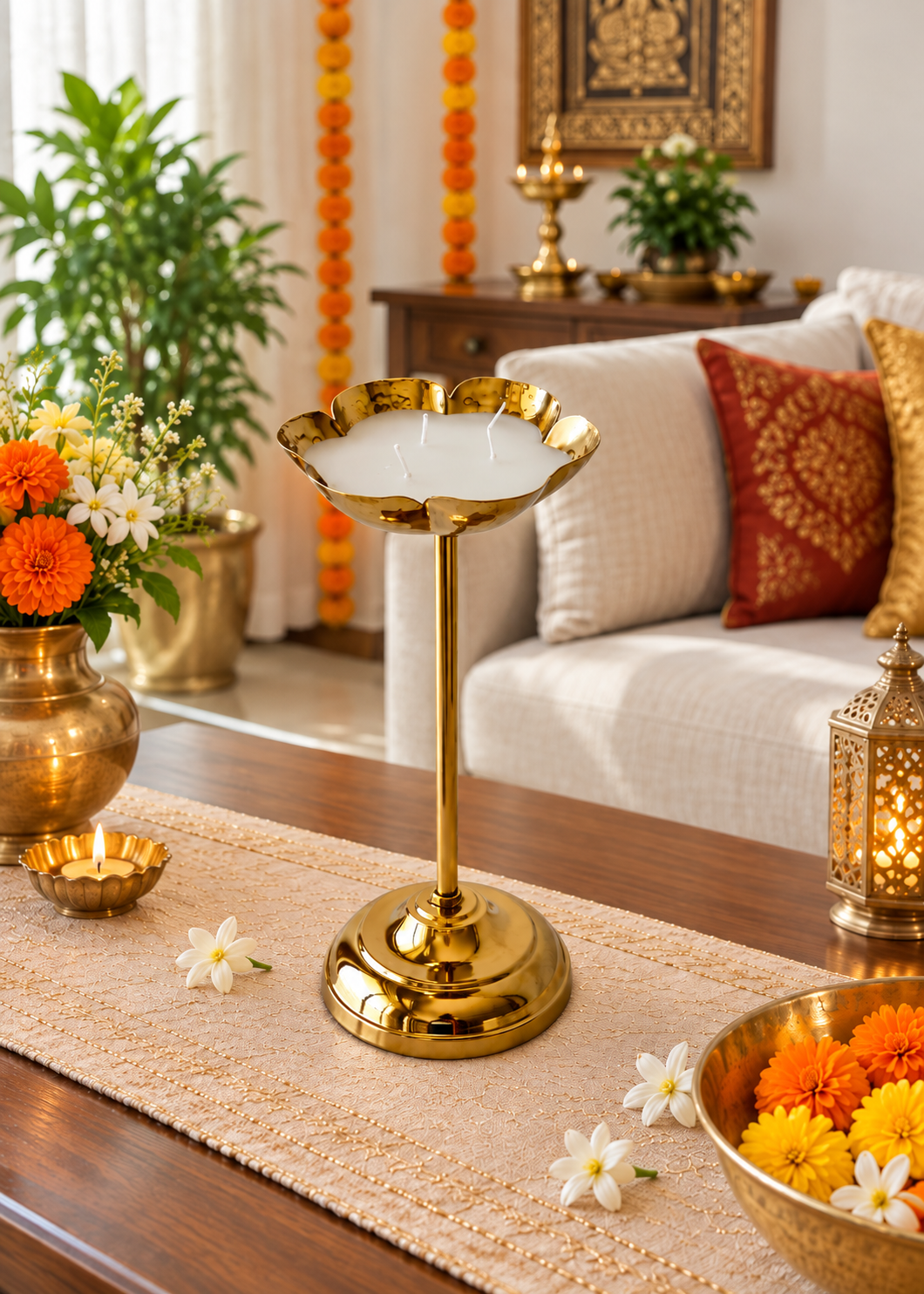 Mehrauli Wax Diya Stand – Set of 2