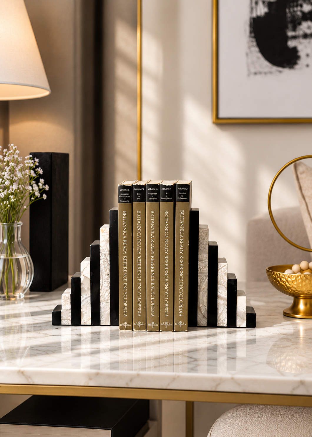 Monochrome Bookend Set