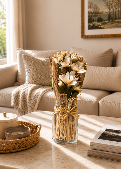 Artificial Daisy Flower Bunch with Vase