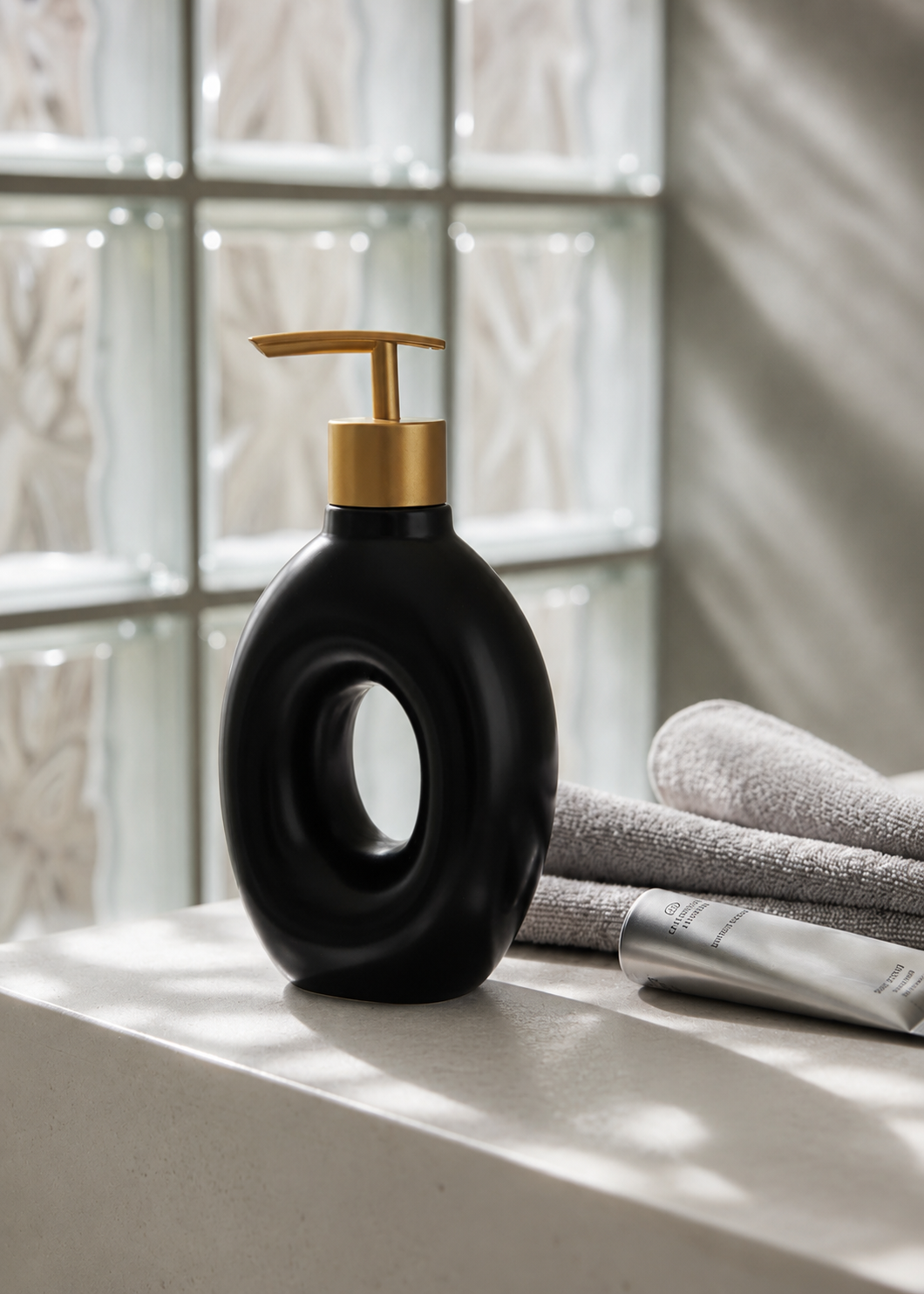 Orb Hollow Bathroom Dispenser - Black