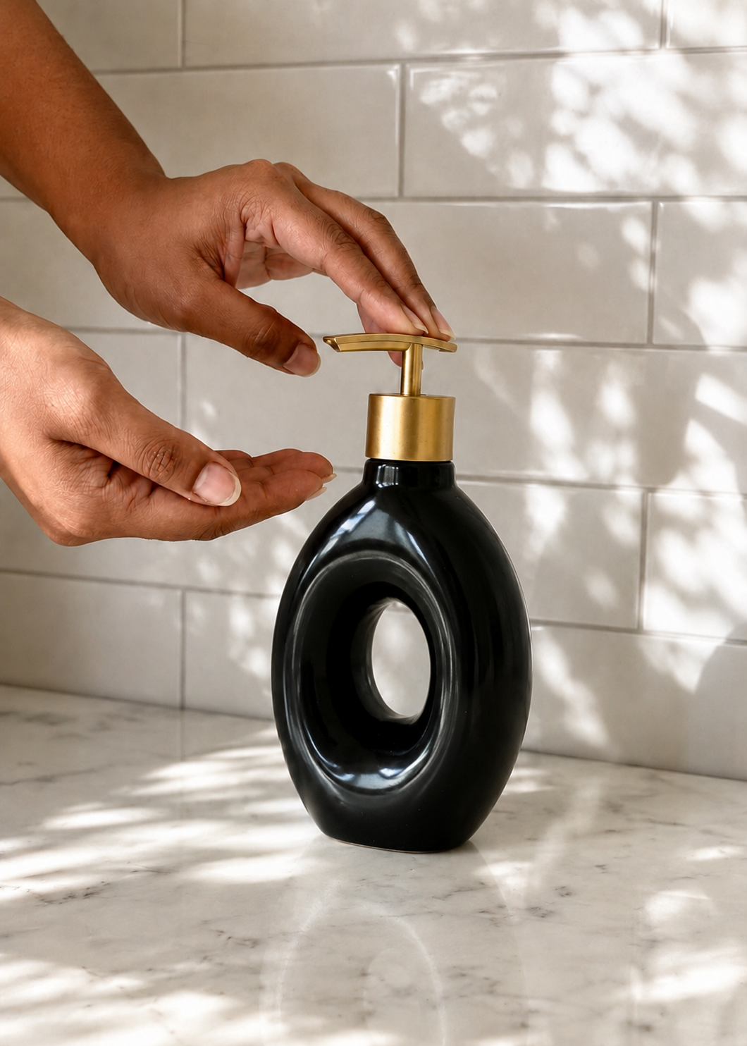 Orb Hollow Bathroom Dispenser - Black