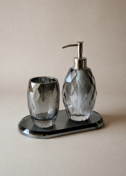 Sundrop Crystal Bathroom Set - Black (Set of 3)