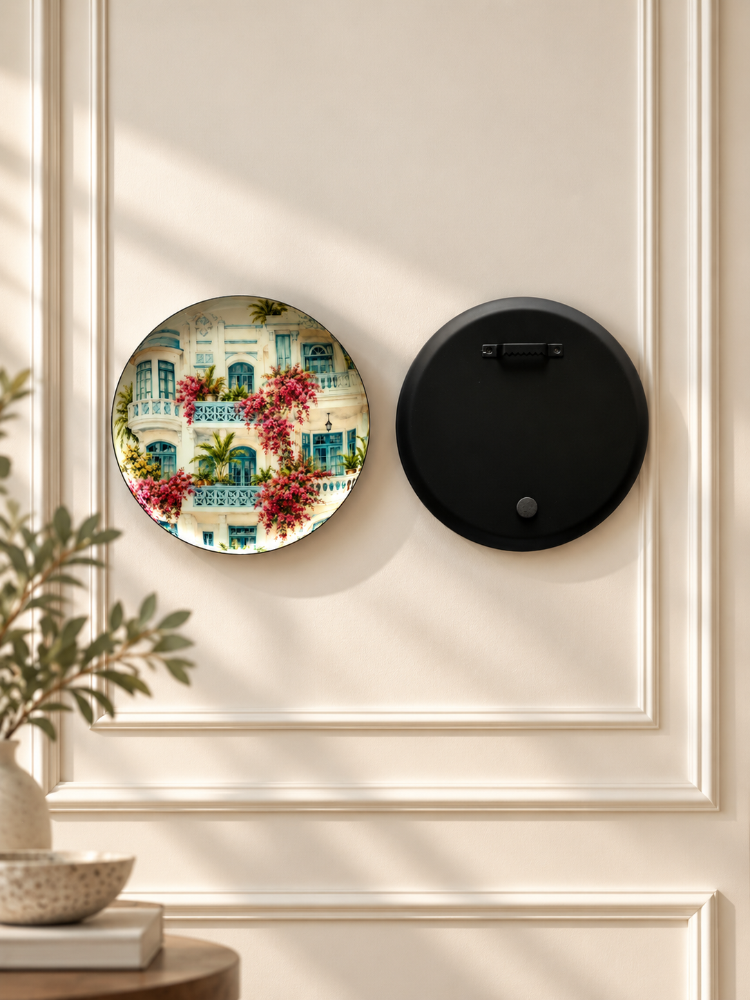 Bombay Bougainvillea Round Wall Plates (Set of 3)