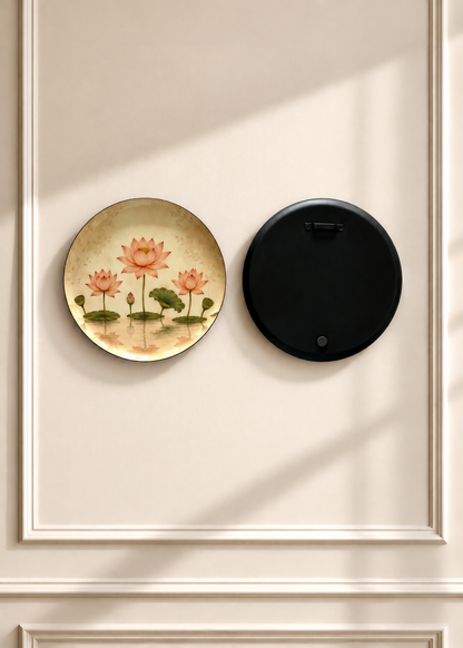 Lotus Pichwai Wall Plates (Set of 5)