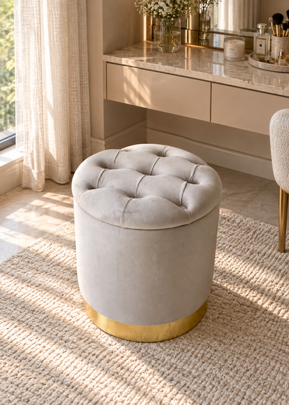 Cannes Storage Pouffe - Beige