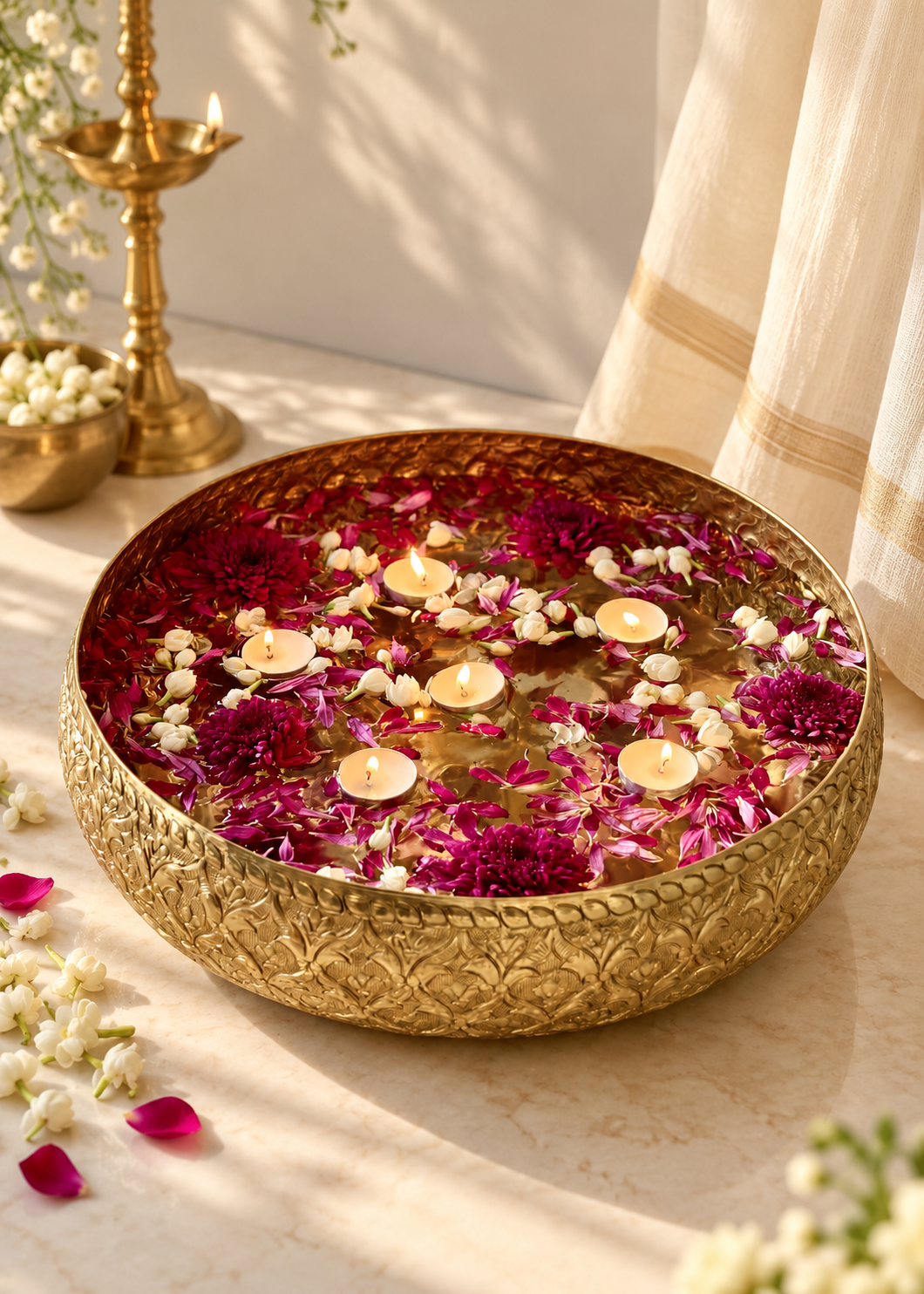 Noor Gold Urli - Large