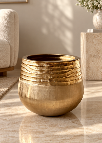 Acropolis Textured Gold Planter
